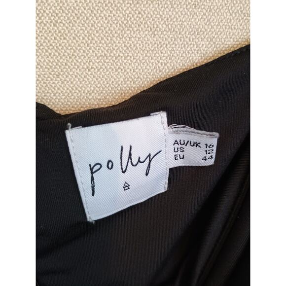 Polly Bathing Suit Womens Size 12 Black Neutral Swimwear Beach Vacation Bodysuit - Picture 3 of 5